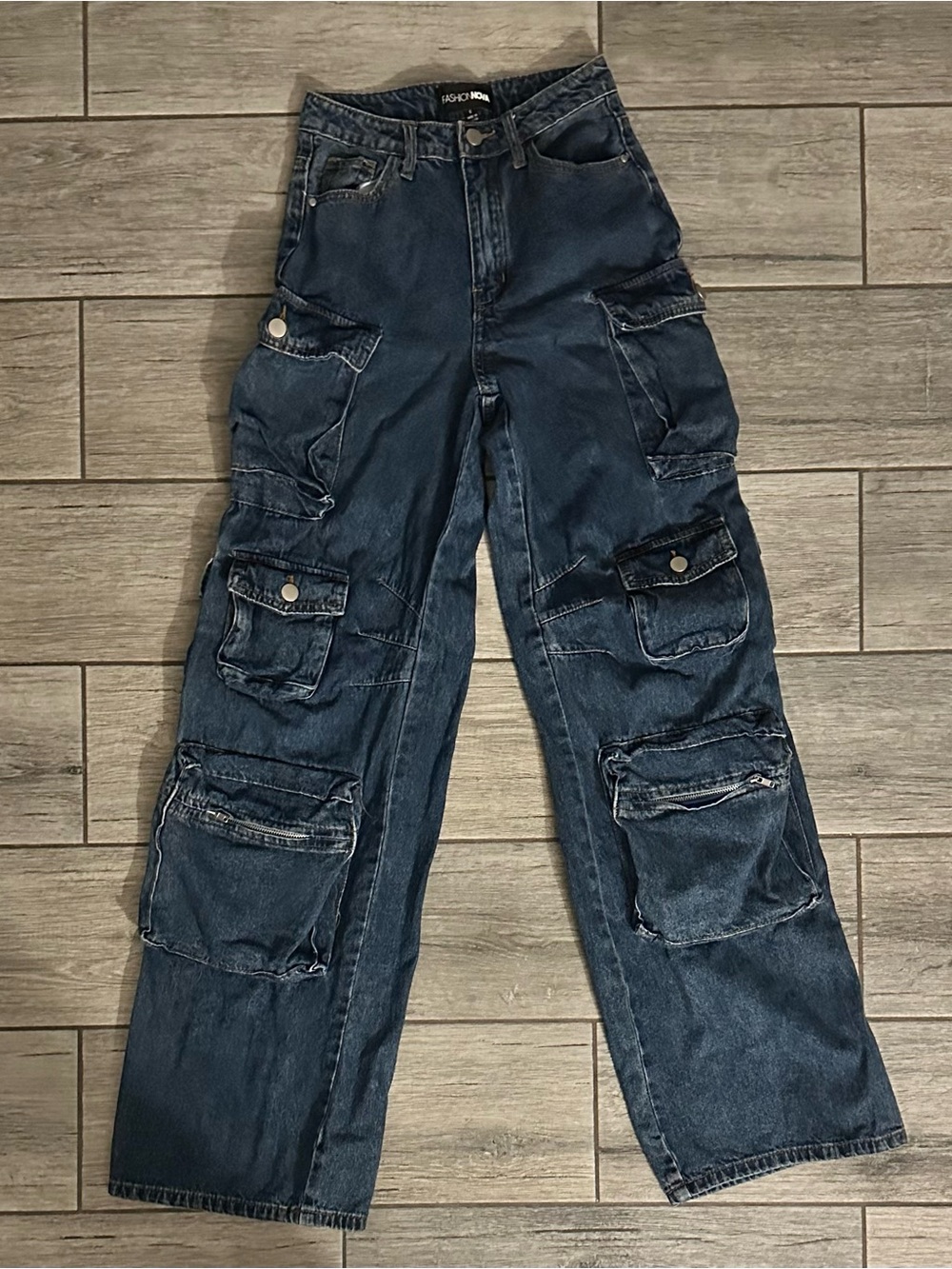 Fashion Nova Lily High Rise Cargo Jeans